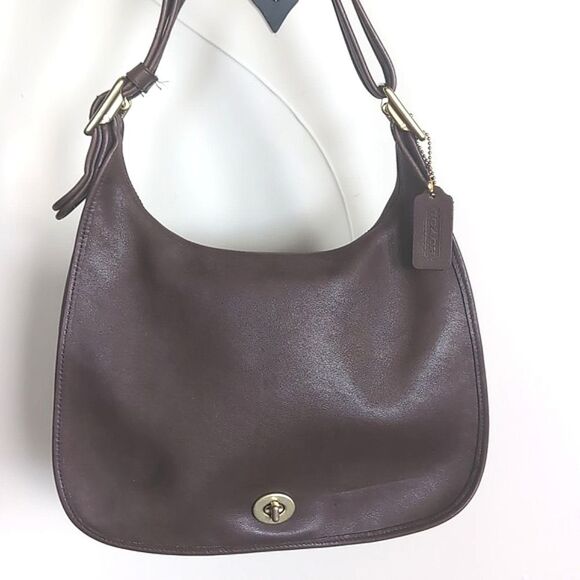 VINTAGE Perfection-Coach Legacy Crescent Flap Saddlebag Crossbody 9718 DkBrown - Picture 14 of 17